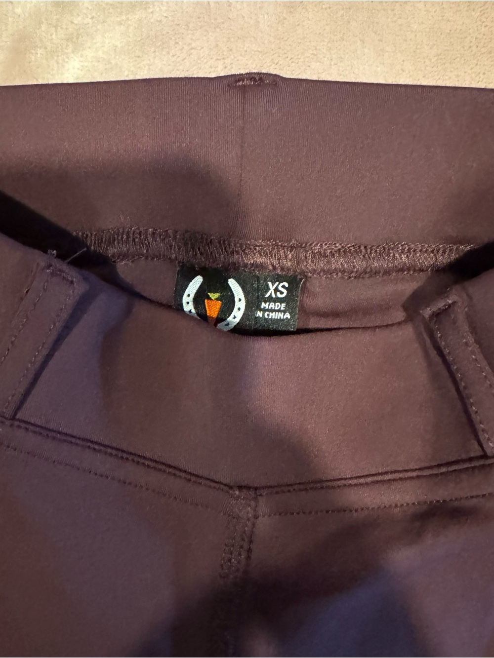 Kerrits Deep Plum Riding Tights with Silicone Knee Patch - Picture 3 of 3